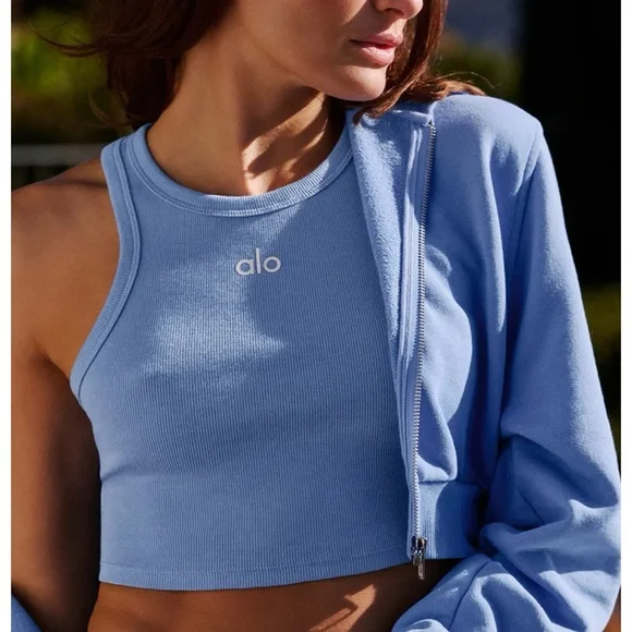 Alo Aspire Tank NWT Crystal Clear Blue/White - Picture 6 of 6